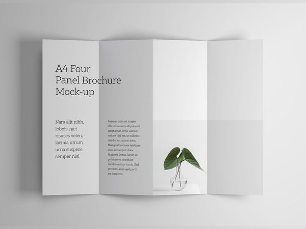 Free A4 Four Panel Brochure Mockup