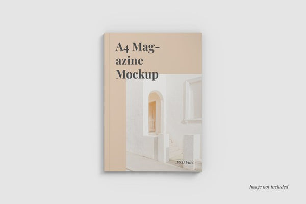 Free A4 Magazine Cover Mockup Top Angle View Psd