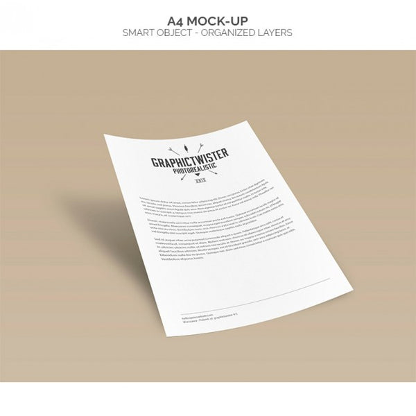 Free A4 Mock-Up Psd