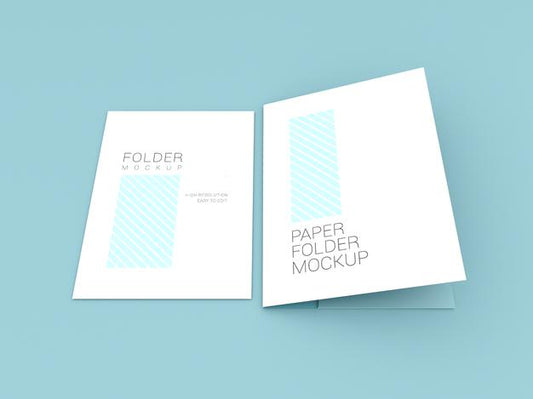 Free A4 Paper With Presentation Folder Mockup Psd