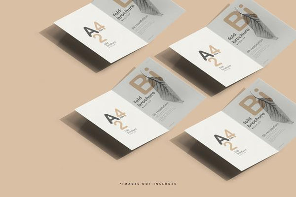 Free A4 Size Bi Fold Brochure Mockup Psd