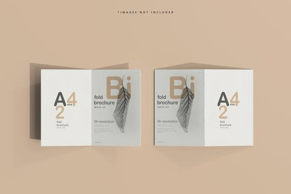 Free A4 Size Bi Fold Brochure Mockup Psd