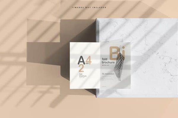 Free A4 Size Bi Fold Brochure Mockup Psd