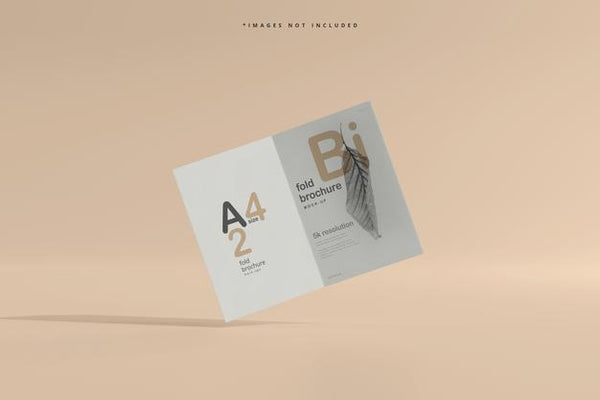 Free A4 Size Bi Fold Brochure Mockup Psd