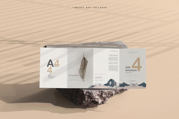 Free A4 Size Four Fold Brochure Mockup Psd