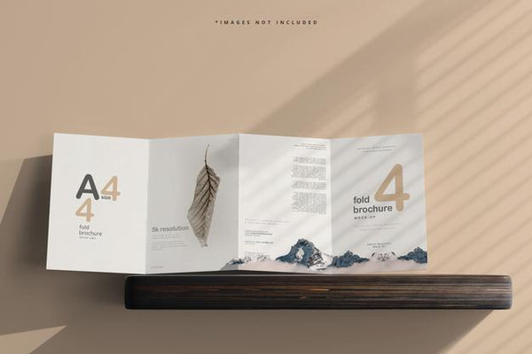 Free A4 Size Four Fold Brochure Mockup Psd