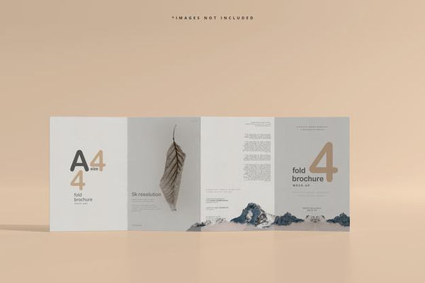 Free A4 Size Four Fold Brochure Mockup Psd