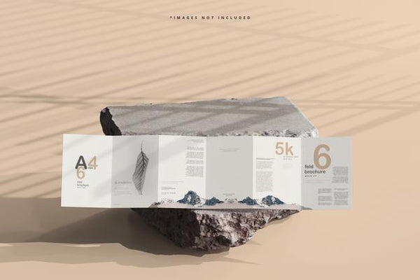 Free A4 Size Six Fold Brochure Mockup Psd