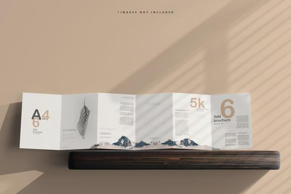 Free A4 Size Six Fold Brochure Mockup Psd