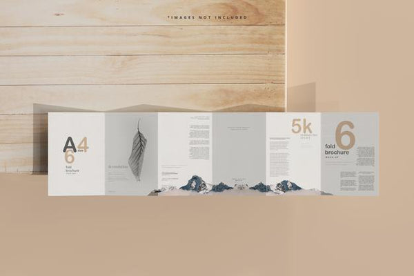 Free A4 Size Six Fold Brochure Mockup Psd