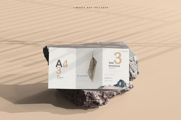 Free A4 Size Tri Fold Brochure Mockup Psd