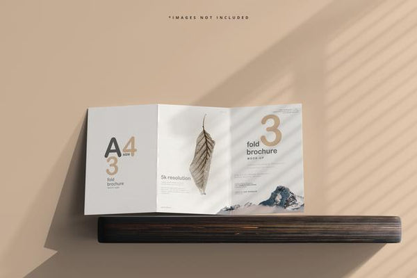 Free A4 Size Tri Fold Brochure Mockup Psd