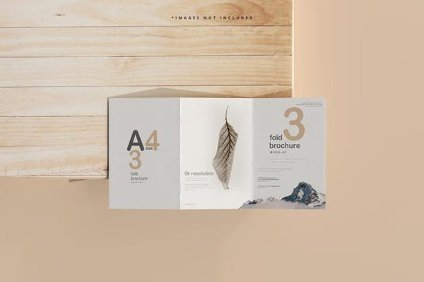 Free A4 Size Tri Fold Brochure Mockup Psd