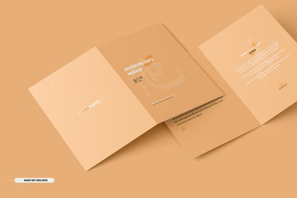 Free A5 A6 Folded Brochure Card Mockup Psd