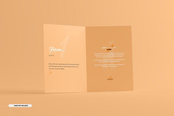 Free A5 A6 Folded Invitation Card Mockup Psd