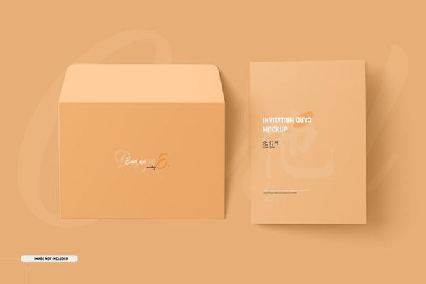 Free A5 A6 Folded Invitation Card Mockup Psd