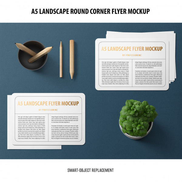 Free A5 Landscape Flyer Mockup Psd