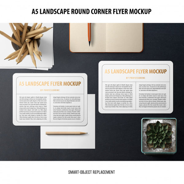 Free A5 Landscape Flyer Mockup Psd