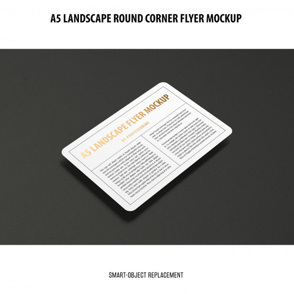 Free A5 Landscape Flyer Mockup Psd