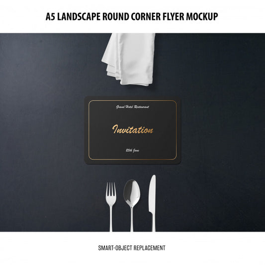Free A5 Landscape Flyer Mockup Psd