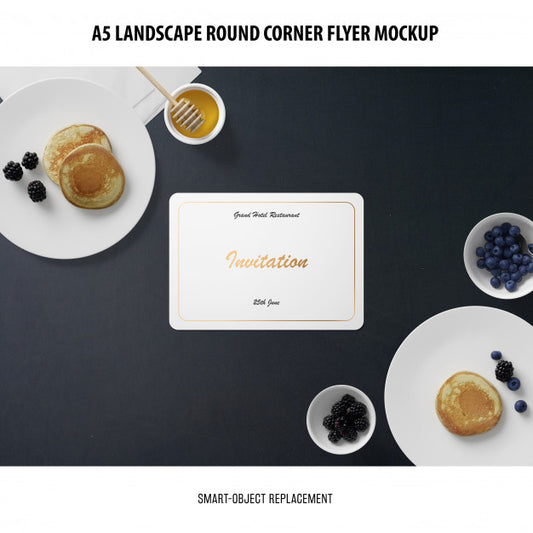 Free A5 Landscape Flyer Mockup Psd
