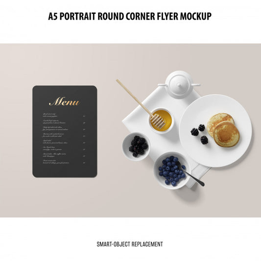 Free A5 Round Corner Flyer Mockup Psd