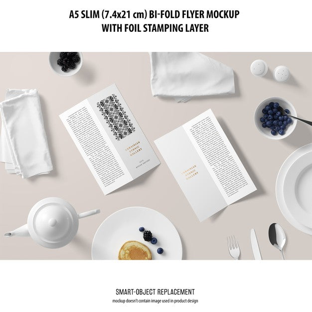 Free A5 Slim Bi-Fold Flyer Mockup Psd – DreamBundles