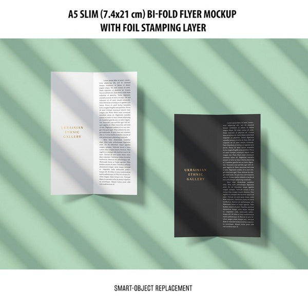 Free A5 Slim Bi-Fold Flyer Mockup Psd