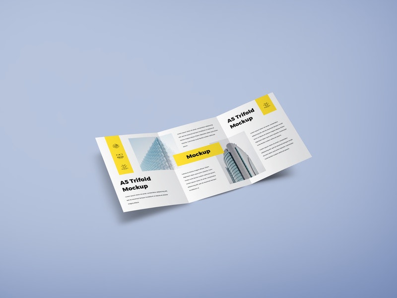 Free A5 Trifold Mockup