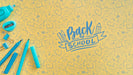Free Above View Blue Supplies For First Day Of School Psd
