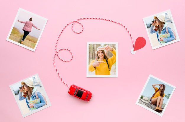 Free Above View Travel Concept With Pictures Psd