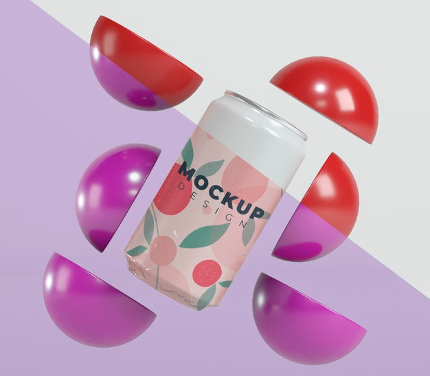 Free Abstract Can Packaging Concept Mock-Up Psd
