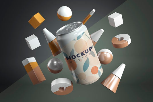 Free Abstract Can Packaging Concept Mock-Up Psd