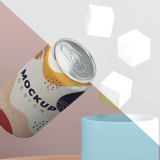 Free Abstract Can Packaging Mock-Up Psd