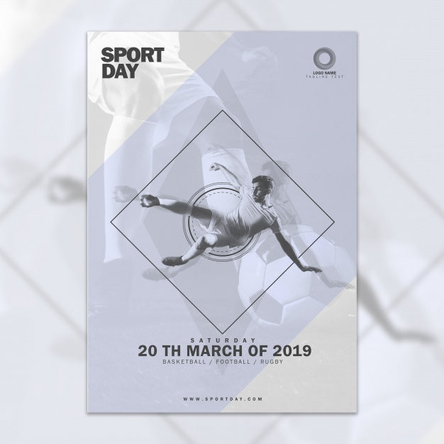 Free Abstract Cover Mockup With Sports Conept Psd