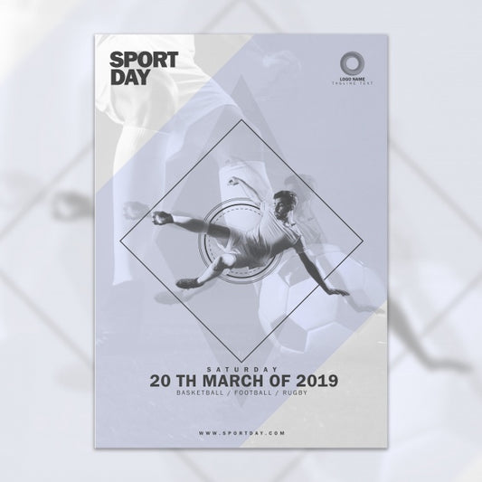 Free Abstract Cover Mockup With Sports Conept Psd