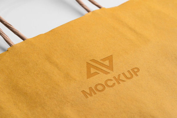 Free Abstract Mock-Up Logo On Shopping Bag Psd