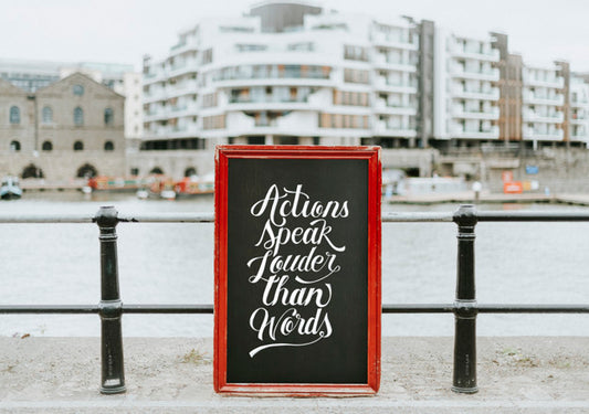 Free Actions Speak Louder Than Words Board Mockup Psd