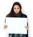 Free Adult Woman Hands Hold Blank Paper Board Copy Space