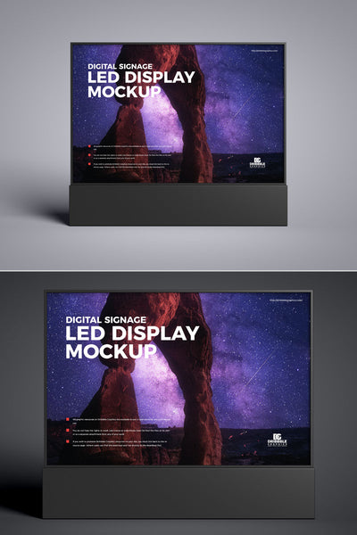 Free Advertising Led Display Banner Mockup Psd