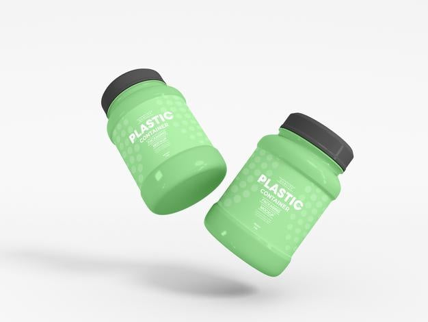Free Air Tight Plastic Jar Packaging Mockup Psd