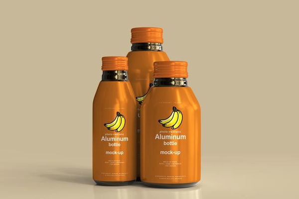 Free Aluminum Beverage Bottle Mockup Psd