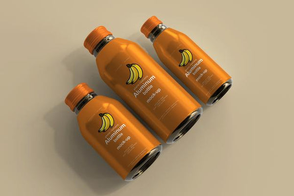 Free Aluminum Beverage Bottle Mockup Psd