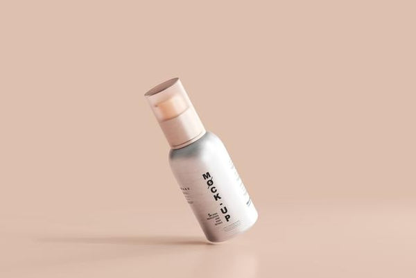 Free Aluminum Body Cosmetic Spray Bottle Mockup Psd