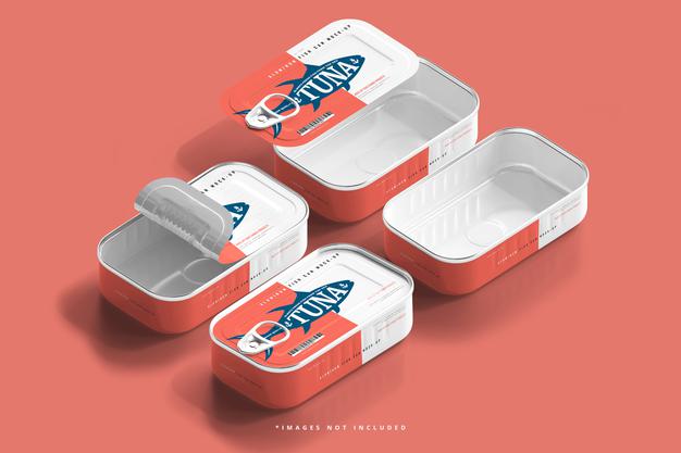 Free Aluminum Fish Can Mockup Psd