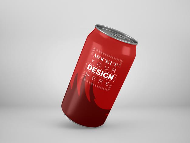 Free Aluminum, Metal Can Package Mockup For Branding And Identity. Psd