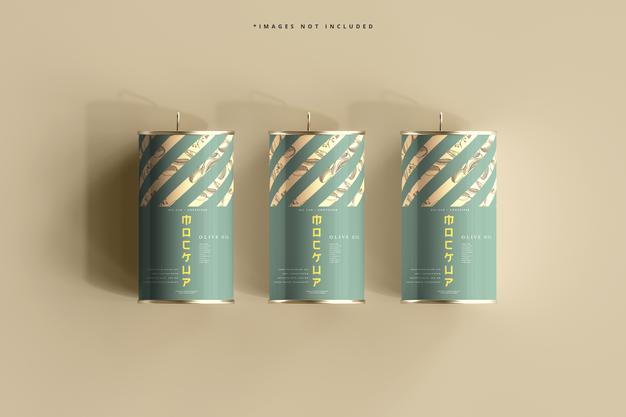 Free Aluminum Oil Can Mockup Psd