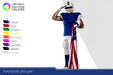 Free American Football Player With Several Colorful Uniforms Psd