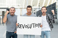 Free Angry Activists With Board Mock-Up Psd