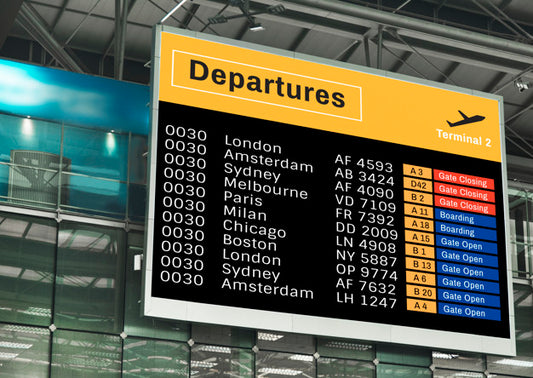 Free Announcement Screen Mockup At The Airport Psd